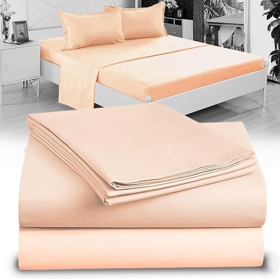 Twin Sheet Set - 1800 Ultra-Soft Microfiber Twin Bed Sheets - Double Brushed - Deep Pockets - Easy Fit  Wrinkle Free - Comfy - 3 Piece Set - Bedding Sheets & Pillowcases (Twin, Cream)