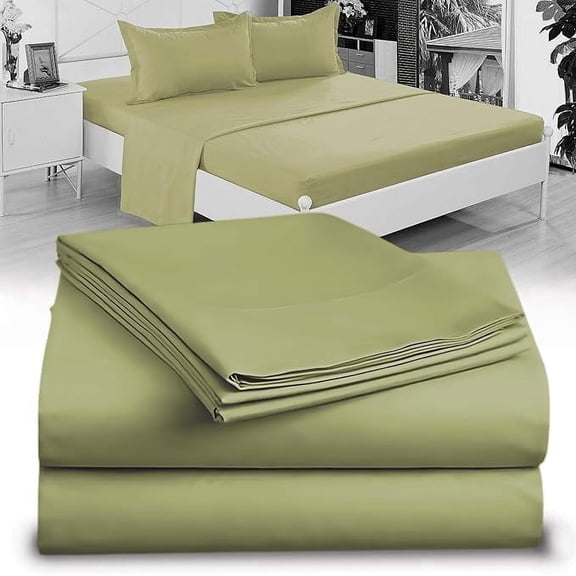 Twin Sheet Set - 1800 Ultra-Soft Microfiber Twin Bed Sheets - Double Brushed - Deep Pockets - Easy Fit Wrinkle Free - Comfy - 3 Piece Set - Bedding Sheets & Pillowcases (Twin, Sage Green)