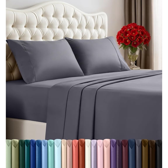Twin Sheet Set – 3 Piece Bed Sheets for Twin Size Bed, Soft and Breathable Microfiber, Includes 1 Fitted Sheet, 1 Flat Sheet and 1 Pillowcase (Denim Blue)