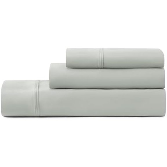 Twin Sheet Set, 3-Piece Luxury Cooling Twin Sheets Set, Deep Pockets, Premium Bedding with 1 Pillow Sham, Machine Washable, Soft Lightweight, Green (Hedi)