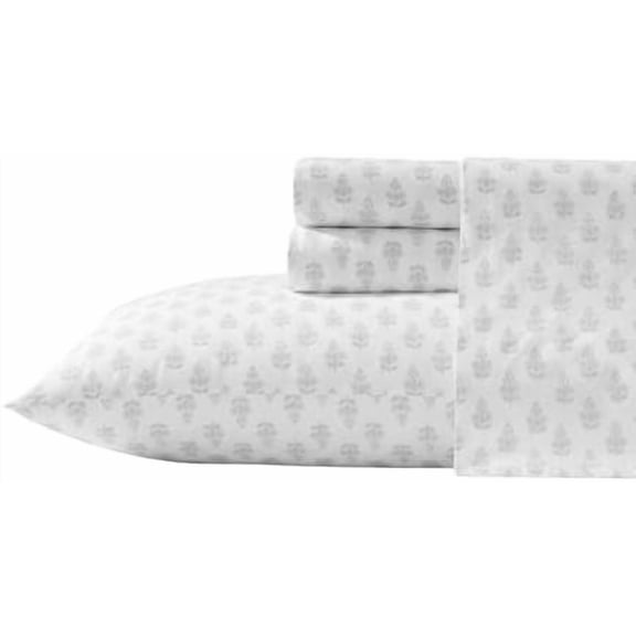 - Twin Sheet Set, Crisp & Cool Cotton Percale Bedding with Deep Pockets, Lightweight for Year Round Comfort, Bed Sheets with Matching Pillowcase (Francesca Grey)