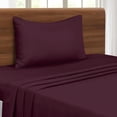 thumbnail image 1 of Twin Sheet Set - Double Brushed Microfiber Bedding Set, 3 Piece Deep Pocket Twin Sheets - Ultra Soft, Easy-Fit, Wrinkle Free, Quick Dry, Easy Care - Burgundy, 1 of 4