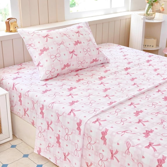 Twin Sheet Set Kids - Cute Fox 3 Pieces Soft Microfiber Cartoon Style Bedsheets for Boys Girls Teens, Oeko TEX, Breathable Deep Pocket Sheets(Forest Animals)