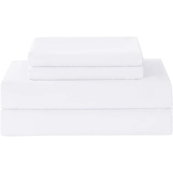 Twin Sheets Set, White Cooling Hypoallergenic Microfiber Single Bed Sheets, Soft Oeko-Tex Extra Deep Pocket Sheets & Pillowcases Wrinkle Free Bedsheets