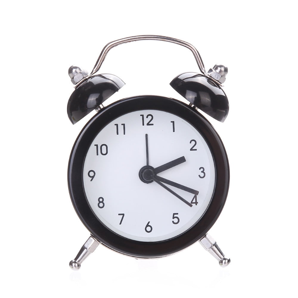Twin Silent Alloy Stainless Metal Alarm Clock Digital Bookmark And