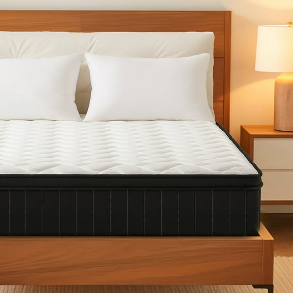 Twin Size 10 inch Mattress, Gel Memory Foam & Pocket Coils Hybrid Mattress, Body Contouring & Motion Isolation, Medium Firm, Mattress in a Box