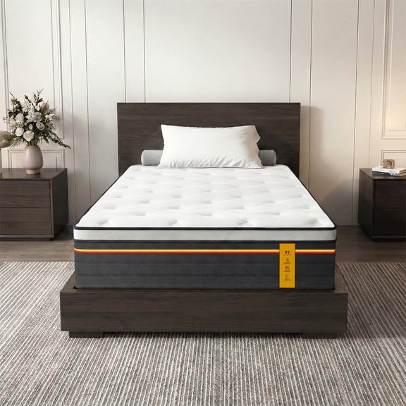 Twin Size 12 Inch Hybrid Mattresses, Medium Firm, CertiPUR-US Certified Foam, Zoned Support, Pressure Relief, Edge Reinforcement