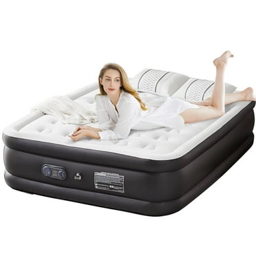 Twin Size 16" Air Mattress with Built-in Pump, Inflatable Bed for Camping & Guests, Blow up Indoor Airbed