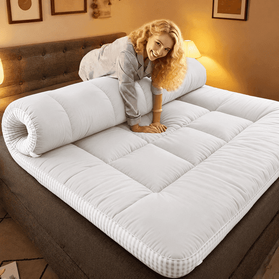 Twin Size 1pcMattress Topper, Roll Up Mattress, Soft, Foldable And Breathable Guest, Bed,Roll Up Camping Mattress,Ideal Gift for Christmas Thanksgiving