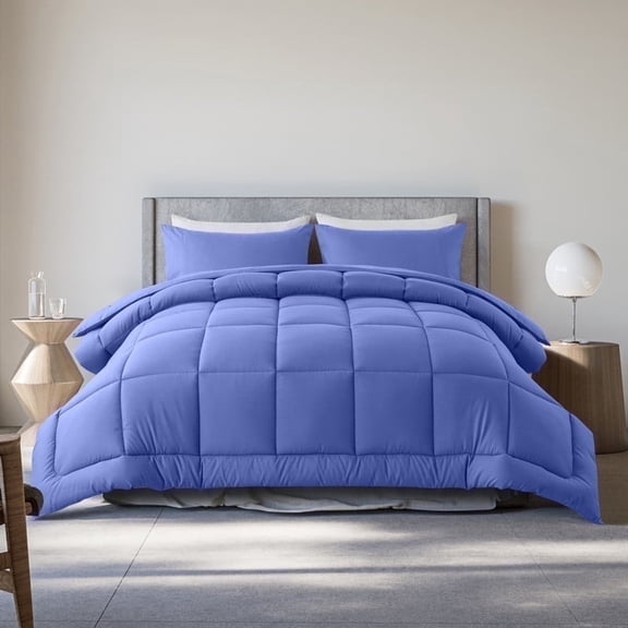 Twin Size 2-Piece All-Season Down Alternative Comforter Set Wedgewood Blue (Comforter and Pillowcase Bedding Set / bed in a bag) for Adults and Teens by KINMEROOM