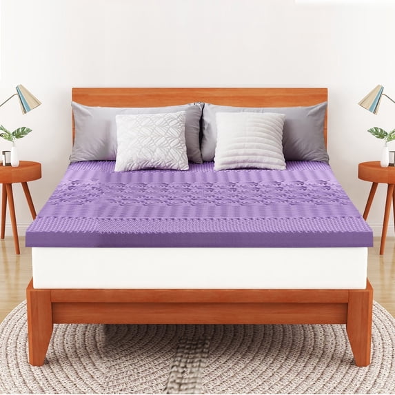 Twin Size 2 inch Memory Foam Topper with Soft Removable Cover, Comfort Support & Pressure Relief