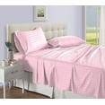 thumbnail image 1 of Twin Size 500-Thread-Count 4-PCs Bed Sheet Set, Luxury Egyptian Cotton Sheet Set – Soft, Durable & Breathable Bedding, Fits Mattress Upto 10-12" Deep Pocket, Stripe Light Pink, 1 of 5