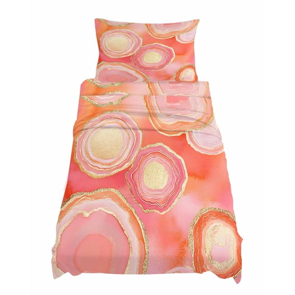 Twin Size Abstract Art Water Ripple Sheet Sets Pink Marble Pattern Soft Breathable Microfiber Bed Sheets Deep Pockets 4 Piece Bed Sheets Set, 1 Fitted Sheet, 1 Flat Sheet & 1 Pillowcases
