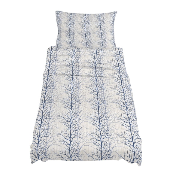 Twin Size Abstract Blue Sheet Sets Tree Branch Pattern Soft Breathable Microfiber Bed Sheets Deep Pockets 4 Piece Bed Sheets Set, 1 Fitted Sheet, 1 Flat Sheet & 1 Pillowcases