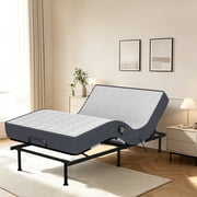 Twin Size Adjustable Bed Frame with Mattress, Head & Foot Incline, Wireless Remote, 6 Height-Adjustable Legs, Electric Bed Base