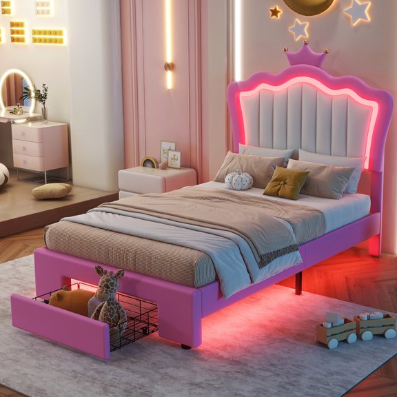 Twin Size - Adjustable Headboard Height - Bedroom Reading Nook - Tidy Bedroom