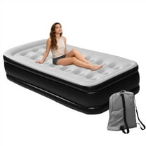 XKZJPG Twin Size Air Mattress with Built in Pump,18'' Blow up Mattress Portable Air Bed with Storage Bag for Guests, Home, Camping
