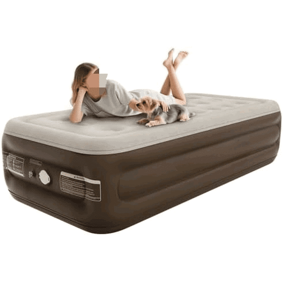 Twin Size Airbed with Detachable Rechargeable Pump - for Camping & Home Use, Portable Design, Supports up to 330 lbs MAX$$Bedding