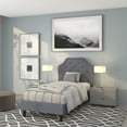thumbnail image 1 of Twin Size Arched Tufted Platform Bed in Light Gray Fabric, 1 of 13