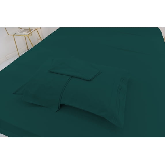 Twin Size Bamboo Derived Rayon Bed Sheet Set - Softer than Cotton Sheets Twin Size - Wrinkle Free - 16" Deep Pockets - 3 Piece - 1 Fitted Sheet, 1 Flat, 1 Pillowcases Twin Emerald