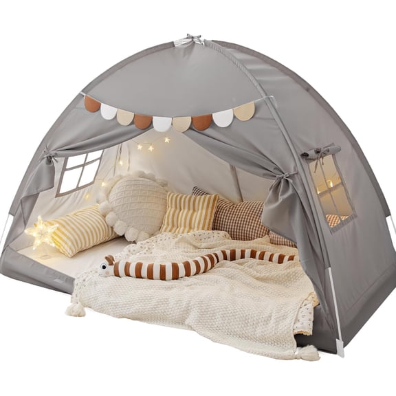 Twin Size Bed Canopy Bed Tents Dream Tent on Bed Privacy Space Blackout Sleeping Tents Indoor Breathable Portable Cottage Drafty Room Floor Bed Tents