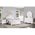 thumbnail image 1 of Twin Size Bed Dresser Mirror Nightstand 4pc Bedroom Furniture Set White Formal Faux Wood Carved, 1 of 8