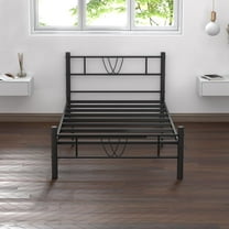 Twin Size Bed Frame, 11.2" Height Classic Metal Bed Frame with Under Bed Storage/No Box Spring Needed,Black