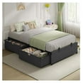 thumbnail image 1 of Twin Size Bed Frame with 2 Large Storage Drawers, Platform Storage Twin Bed, Metal Drawer Slides, Heavy Duty Steel Slats, No Box Spring Needed, Quick Assembly System, Dark Grey & Black Twin (2 Drawer), 1 of 3