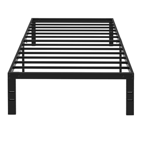 Aidoly Twin Size Bed Frame, Strong Steel Slat Support, 14 Inches High, Underneath Storage, Black