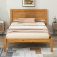 thumbnail image 1 of Twin Size Bed Frame with Headboard,Wood Bed Frame with Slat Support,No Box Spring Needed,Oak, 1 of 8