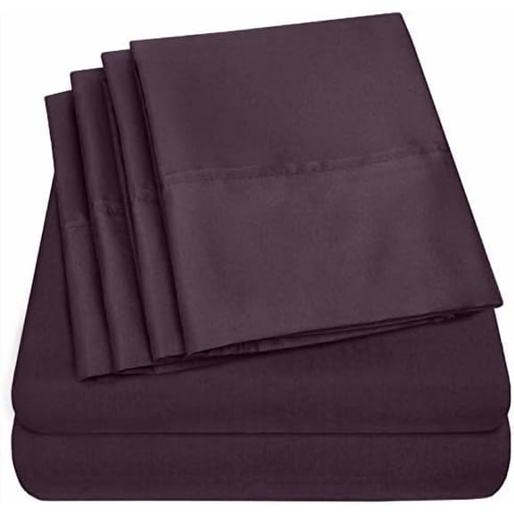 Twin Size Bed Sheets - 4 Piece 1500 Supreme Collection Fine Brushed Microfiber Deep Pocket Twin Sheet Set Bedding - 1 EXTRA PILLOW CASES, GREAT VALUE, Twin, Purple