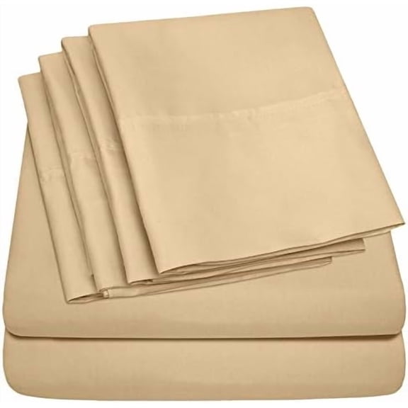 Twin Size Bed Sheets - 4 Piece 1500 Supreme Collection Fine Brushed Microfiber Deep Pocket Twin Sheet Set Bedding - 1 EXTRA PILLOW CASES, GREAT VALUE, Twin, Camel