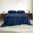 thumbnail image 1 of Twin Size Bed Sheets,Z-hom 3 Piece Sheets 14” Deep Pocket Sheet & Pillowcase Sets Soft Microfiber Luxury Bedding Fitted Sheet Water Washed,Navy, 1 of 9