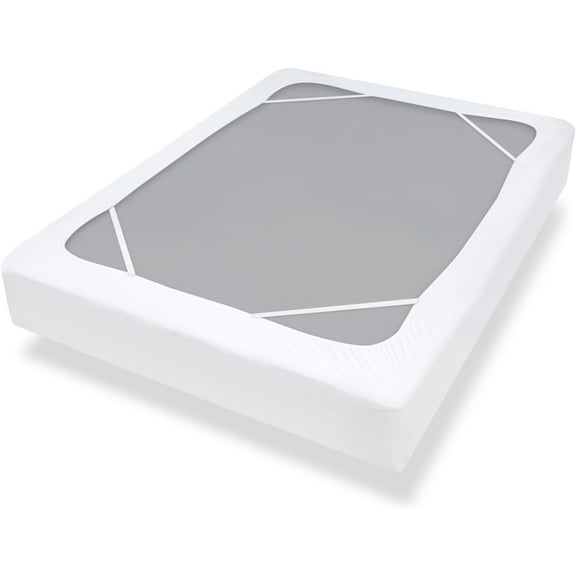 Twin Size Box Spring Cover with Smooth and Elastic Woven Material, Alternates for Bed Skirt, Wrinkle & Fading Resistant, Washable, Dustproof, White