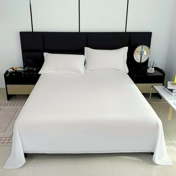 Twin Size Breathable Flat Sheet,Comfortable Cotton Skin Friendly Flat Bed Sheet,Dormitory Bed Sheet,Home Solid Color Soft Bed Sheets Bedding Flat Sheet,Fade Resistant Bedding Top Sheets