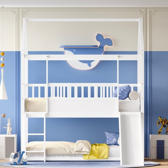 Twin Size Bunk | Safety Slide & Stable Ladder | Bedroom Fun Zone