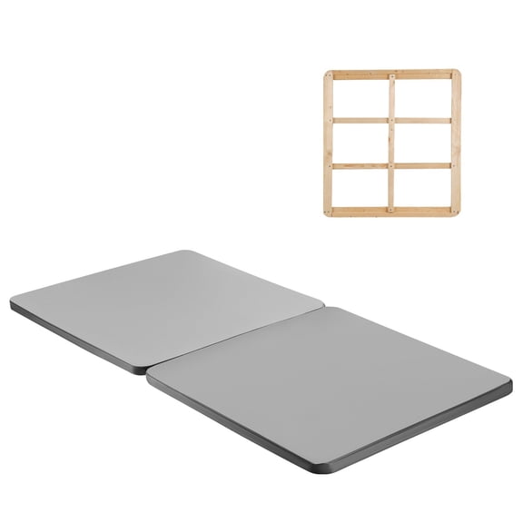 Twin Size Bunkie Board 1.5 Inch Mattress Support Slats with 200D Oxford Cloth, Easy Assembly Gray Wooden Bed Base, 2 Pieces