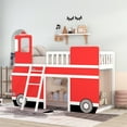 thumbnail image 1 of Twin Size Bus Shaped Loft Bed with Underbed Storage Space,Red, 1 of 9