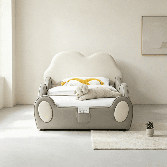 Gray Twin Size Daybed with Canopy and 2 Storage Drawers, Solid Wood Frame, Modern Platform Bed with Backrest