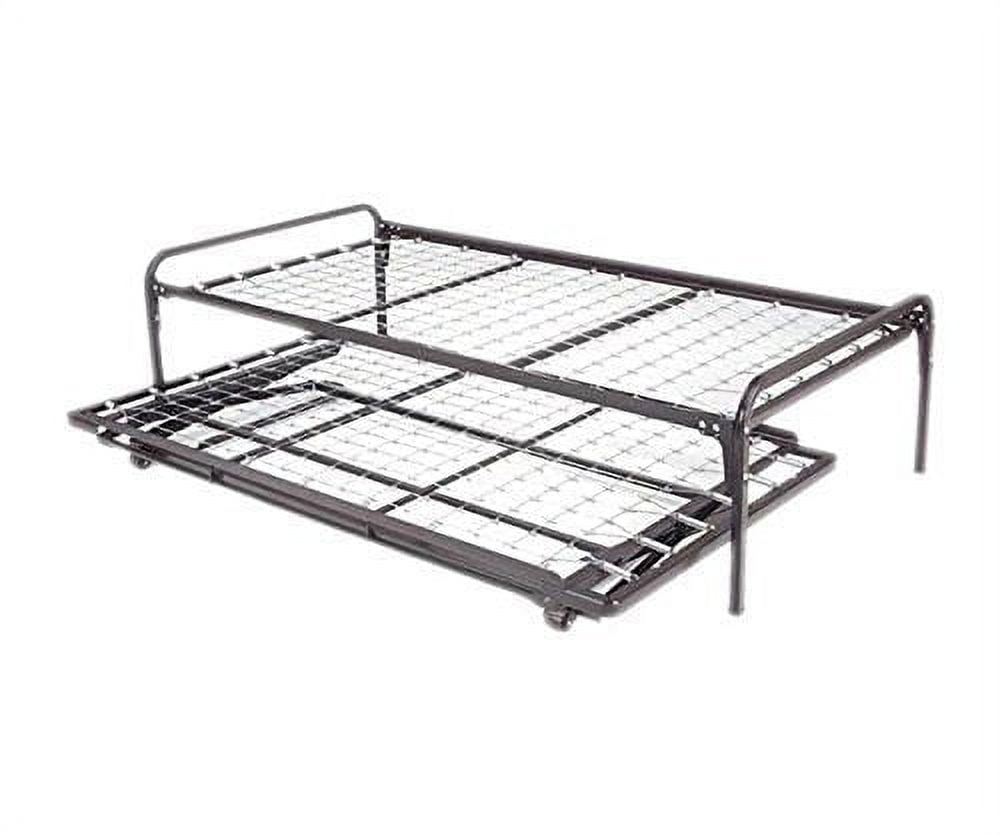 Twin Size Dark Black Metal Day Bed (Daybed) Frame & Pop Up Trundle (39