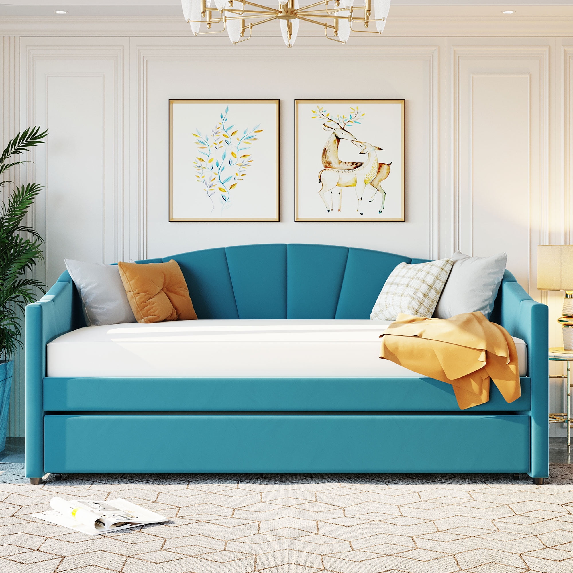 Twin Size Daybed Frame With Trundle Bed
