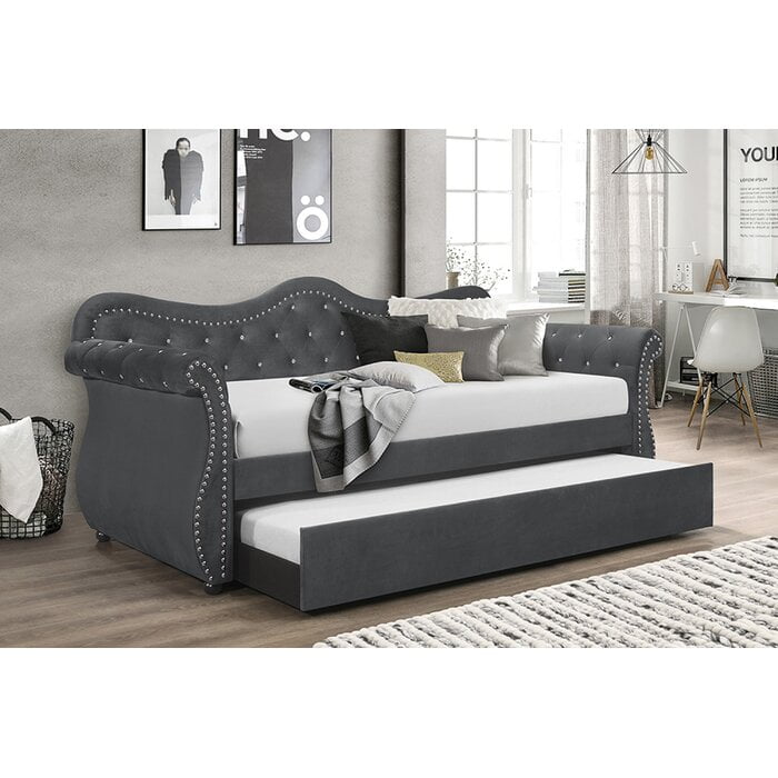 Twin Wooden Daybed with Trundle Bed Sofa Bed for Bedroom