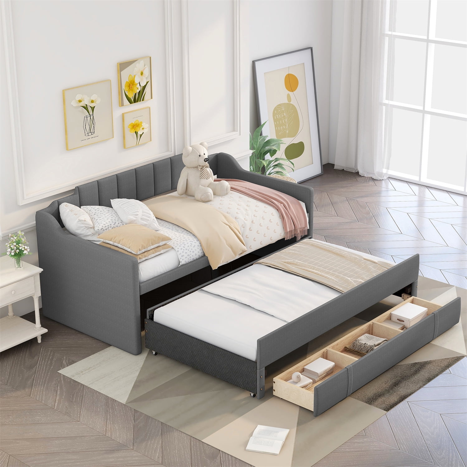 Black daybed cheap with storage