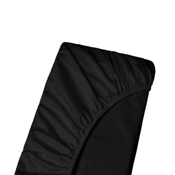 Twin Size Fitted Sheet Only - 800-Thread Count 100% Pure Egyptian Cotton, 15 inches Deep Pockets Fitted Sheet, Soft, Smooth, Cooling, Sateen Weave - Black Color