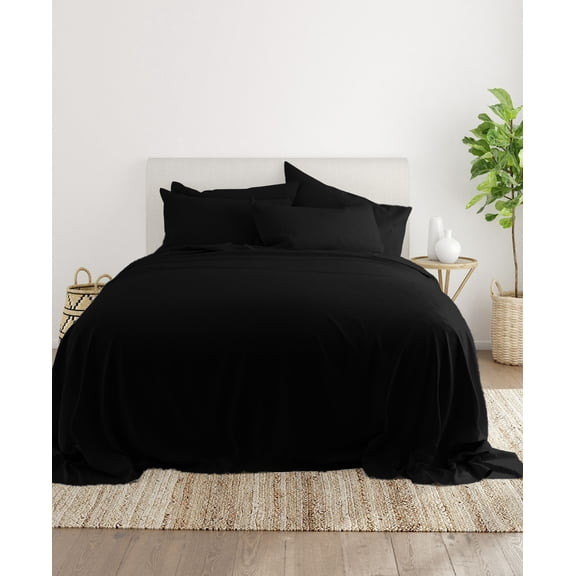 Twin Size Flat Sheet Only - 800-Thread-Count Pure Egyptian Cotton Single Oversized Flat Sheet, 800TC Soft Breathabel Sateen Weave - Black Color