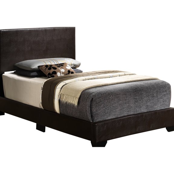 Twin Size Foam Bed in Beige / Durable PU Bed for Bedroom Refresh