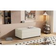 thumbnail image 1 of Twin Size Folding Ottoman Sleeper Bed with High-Density Foam Support, Convertible Guest Bed for Visiting Family, Durable Metal Frame, White, 1 of 9
