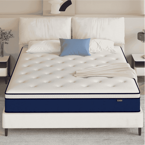 12 inch Twin Mattress, Memory Foam Mattress in a Box, Z-hom Hybrid Mattress Cooling Medium Firm Bed with Individually Pocket Coils Innerspring