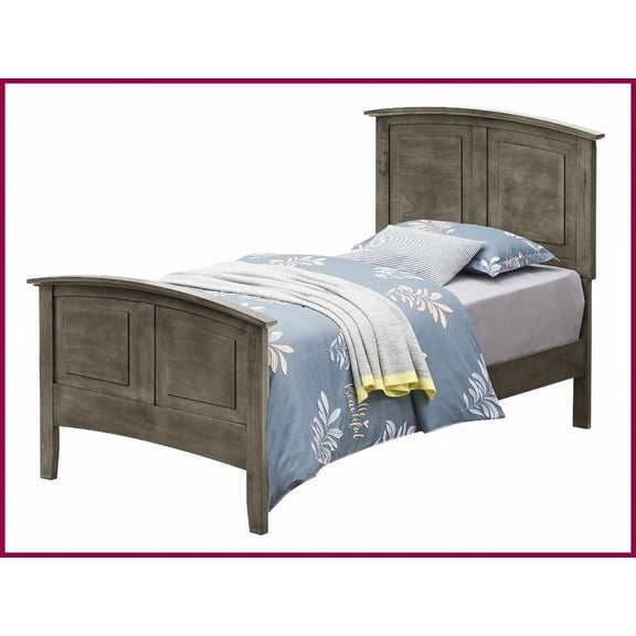 Twin Size Gray Casual Platform Bed Frame - Space-Saving Durable for Guest & Rental Spaces