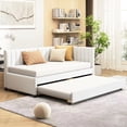 thumbnail image 1 of Twin Size, Gray Linen - Semi - closed Sofa Bed Design - In Compact Spaces - Space - saving and Stylish, 1 of 2